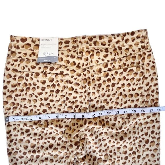 NWT Style & Co Skinny Curvy Fit Mid Rise Tummy Control Animal Print Jeans Size 4 - Picture 5 of 11